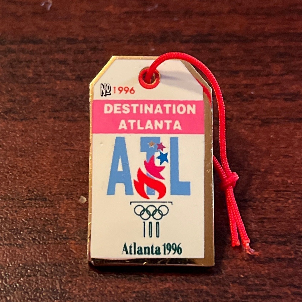 Vintage 1996 Atlanta Summer Olympics Luggage Tag Lapel Hat Pin